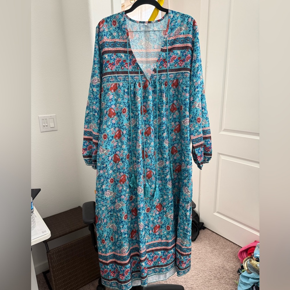 Floral Blue Maxi Dress